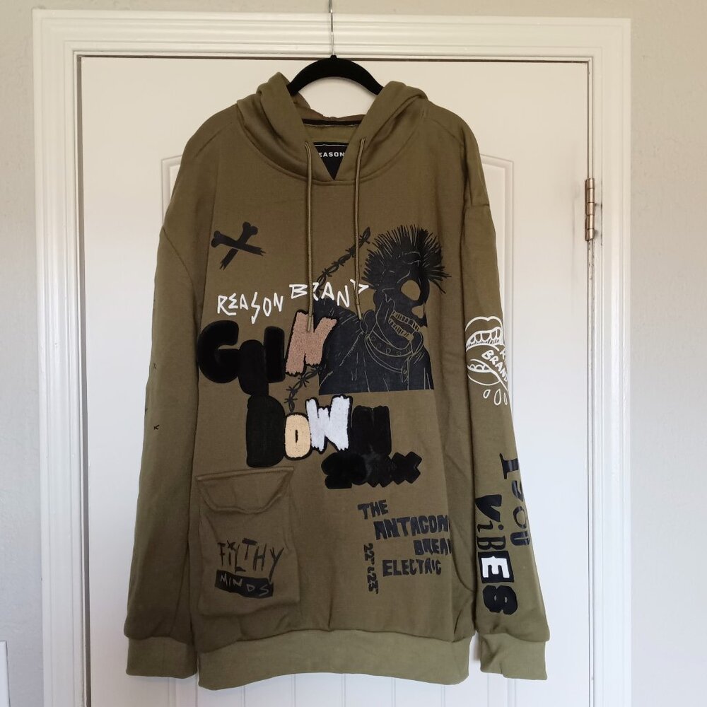 REASON graphic hoodie 3XL NWOT